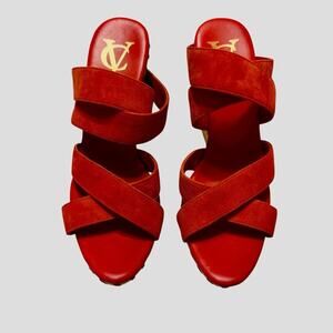 Vero Cuoio Red Wedge Sandals